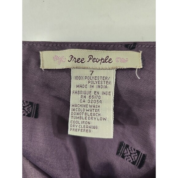 Free People Skirt Womens 7 Geometric Asymmetrical Unique Purple Embroidered - Picture 5 of 6